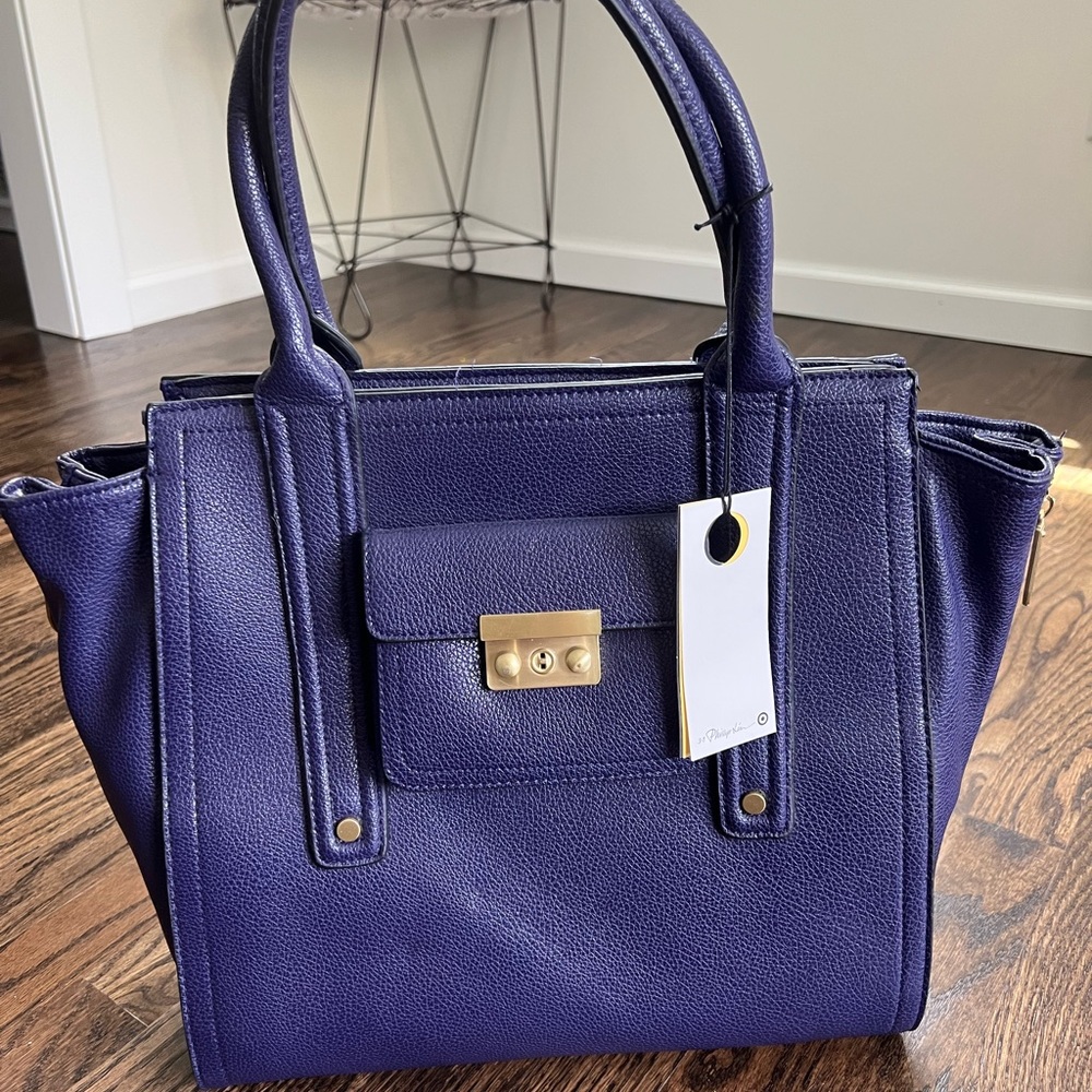 3.1 Phillip Lim for Target Purple Pebbled Leather Satchel with Gold Hardware